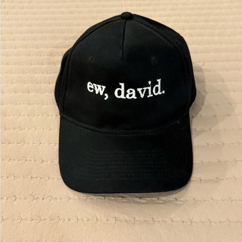 Black Cap with ‘Ew, David.’ White Embroidery